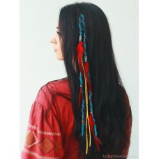 Bohemian ethnic style dirty braided headband Tibetan wig hair accessories braided feather invia vacation
