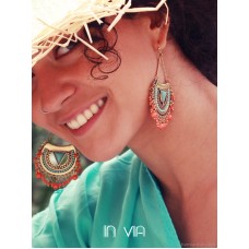 Colorful Bohemian earrings exaggerated large earrings Indian jewelry ethnic style earrings 925 pure silver needle vacation
