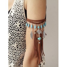 Bohemian Milad ethnic style arm necklace female clavicle tassel turquoise tribe photo shoot jewelry invia