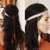 Bohemian headwear eyebrow pendant forehead decoration colorful feather hairband Tibetan ethnic style jewelry vacation invia