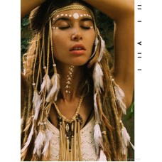 Bohemian ethnic dance tribal retro style feather headband vacation headwear female primitive performance exaggerated invia