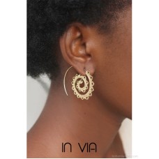 Circle earrings for women 2023 new style trendy European and American style hippie unique personality gold mandala spiral ear cuff earrings