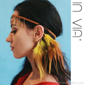 Bohemian style Indian jewelry vacation feather ear hanging African ethnic wind tribal earrings invia stage