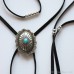 Invia retro ethnic Bohemian wind clavicle double-layer long necklace female sweater chain leather rope Navajo turquoise
