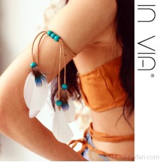 Feather arm jewelry arm chain bracelet bohemian style accessories seaside vacation film and dance performance invia
