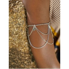 Vintage silver tassel arm chain armlet exotic bohemian style belly dance performance vacation accessories