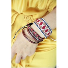 Bohemian ethnic style bracelet men and women mix and match embroidery multi-layer winding weaving bracelet invia vacation
