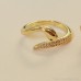 Golden snake-shaped ring for women, gold-plated with gemstones, does not fade, open-ended Bohemian Egyptian Greek jewelry